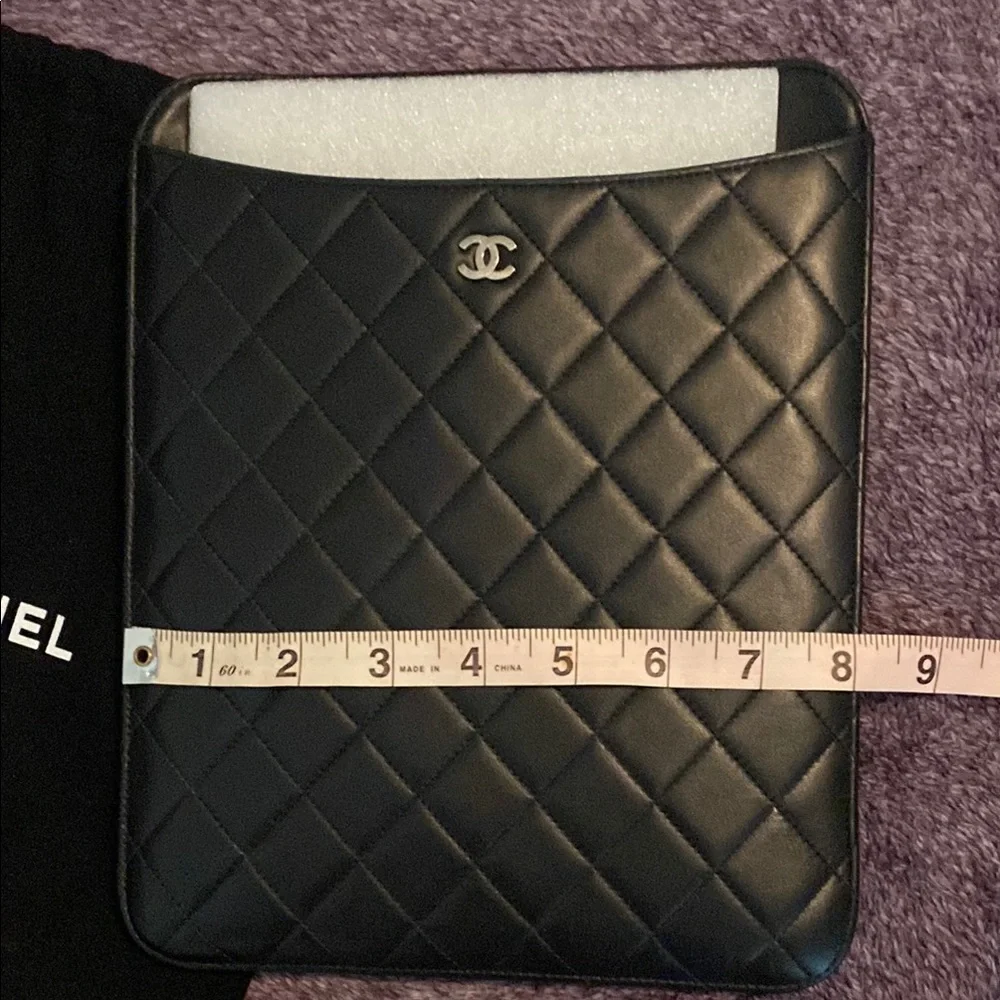 SALE❗️Authentic CHANEL Lambskin IPad Black Case